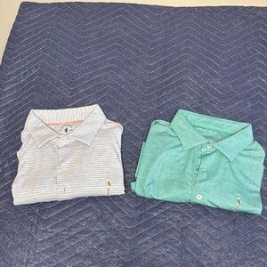 johnnie-O men’s Polos - Mint Green and Pastel Striped